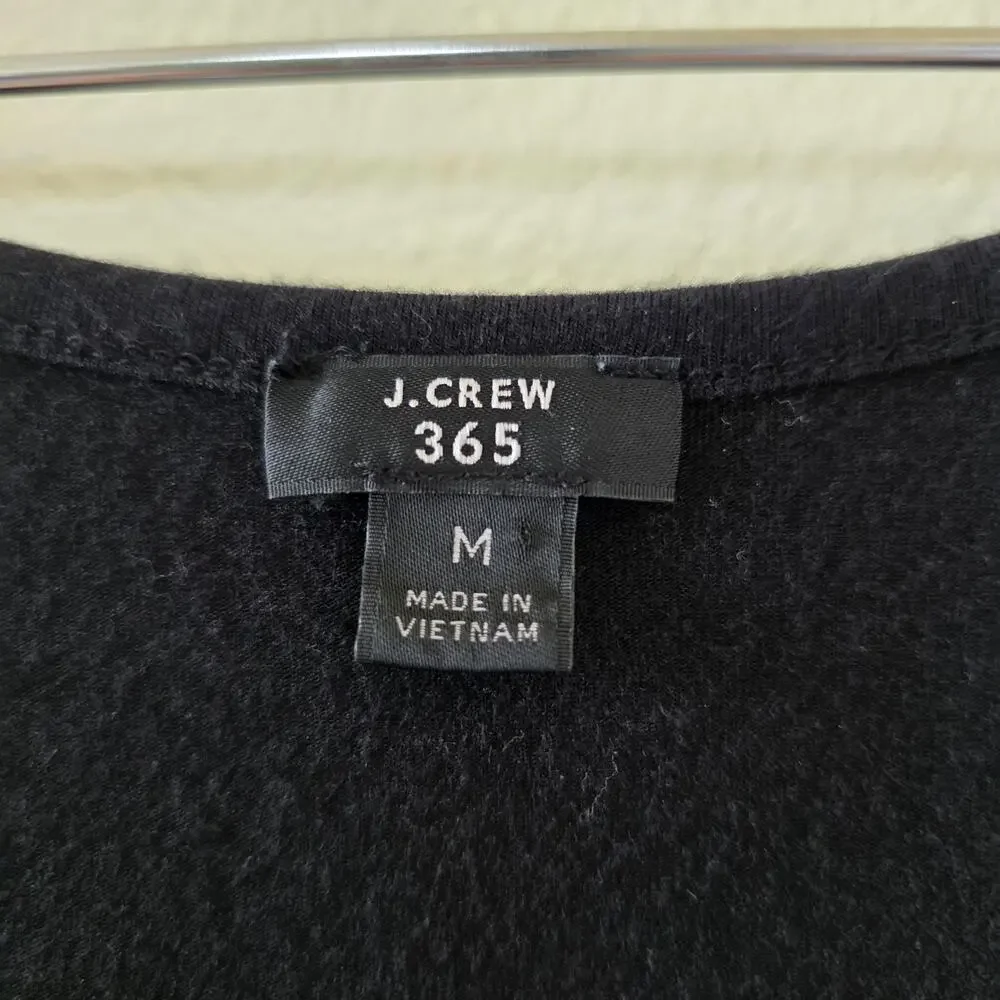 J Crew 365 Sleeveless Bodysuit Womens Size M Black Modal Stretch Scoop Neck